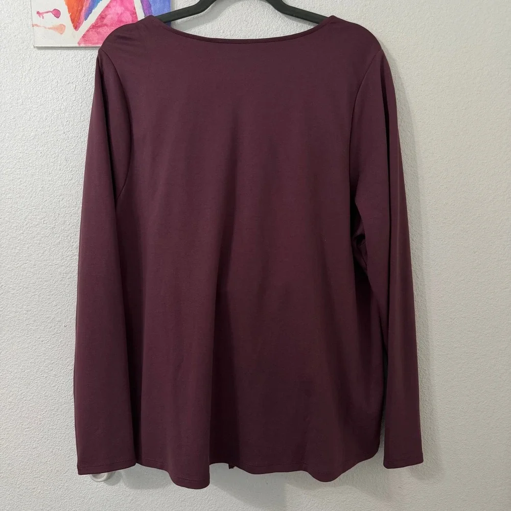 Beautiful by Lawrence Zarian Womens 1X Plum 2-Piece Skirt Set Minimalist Career